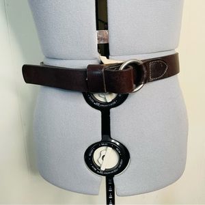 Vintage Abercrombie & Fitch Brown Leather Equestrian Belt